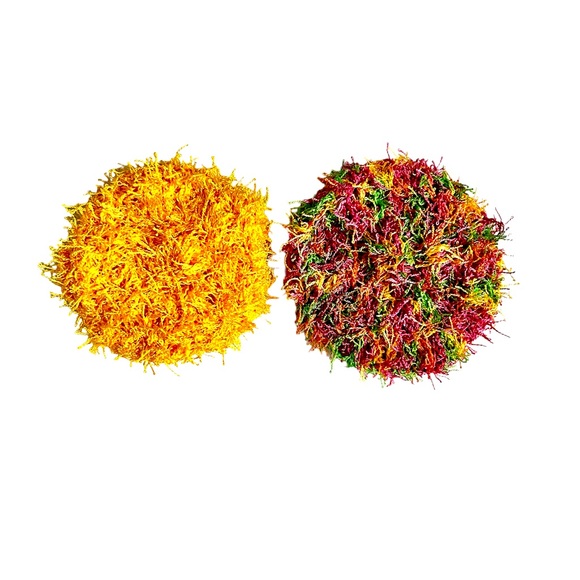 HAND CRAFTED Two Colorful Reusable Crocheted Polyester Kitchen Scrubbing Pads - Picture 4 of 6